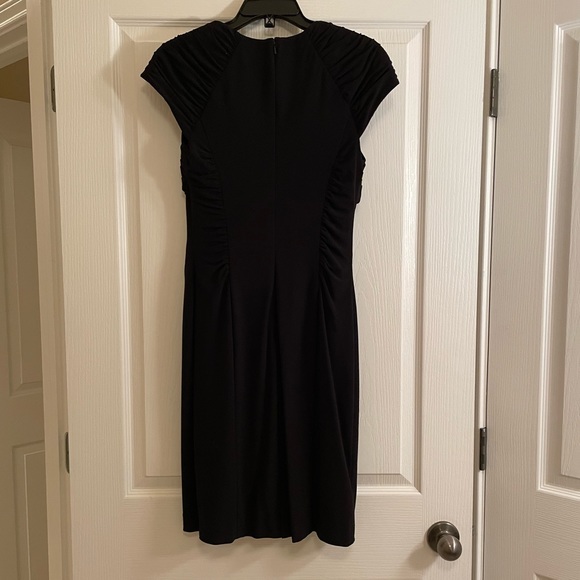 KAY UNGER Ruched Cap Sleeve Black Dress - Picture 10 of 13
